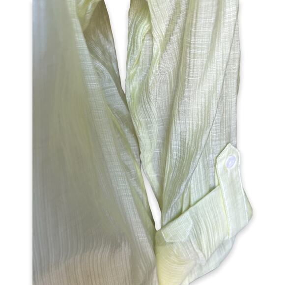 NWT- Chico’s Sheer Delight Emaline L/S Top In Soft Lime- Size 3 (XL) - Picture 5 of 14